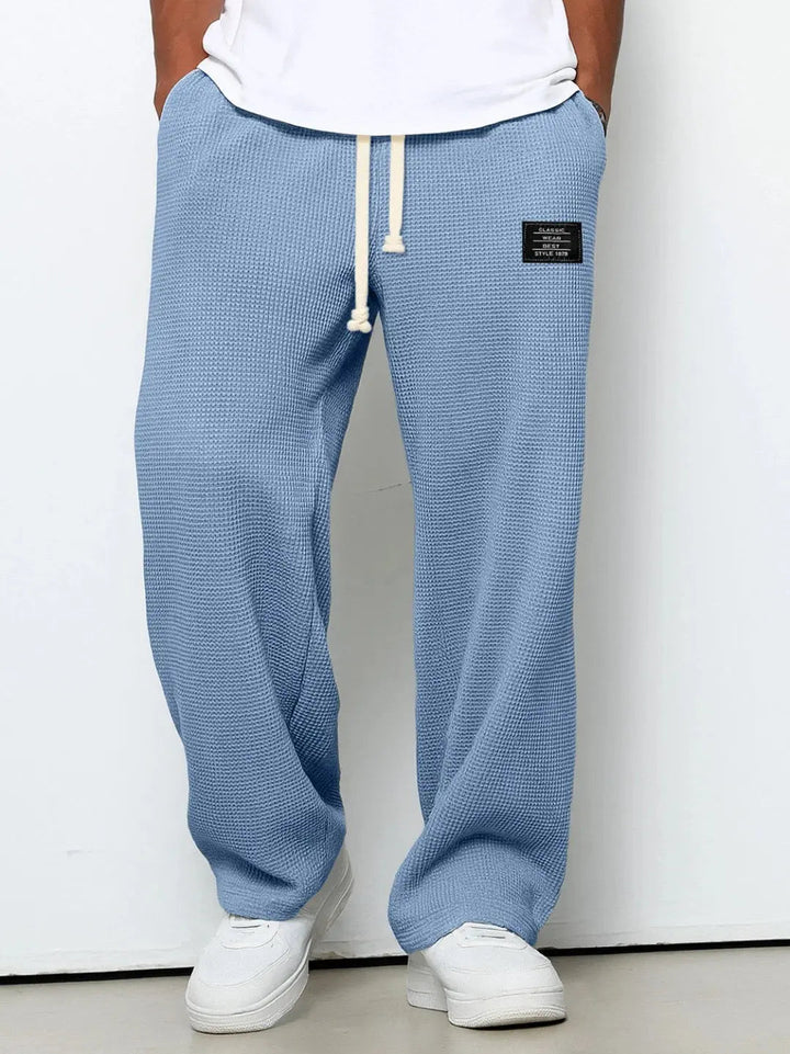 Men's Waffle Knit Joggers with Drawstring Waist