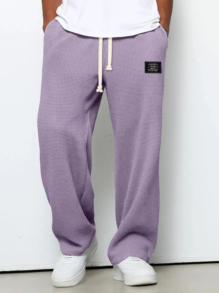 Men's Waffle Knit Joggers with Drawstring Waist