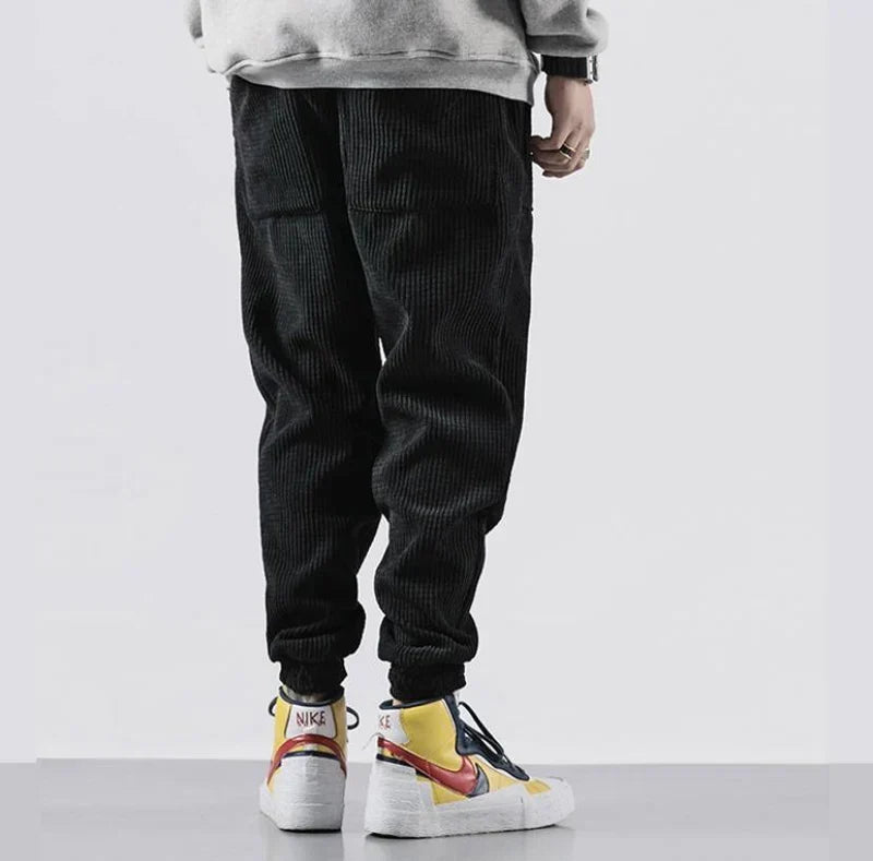 Men's Ribbed Corduroy Harem Trousers