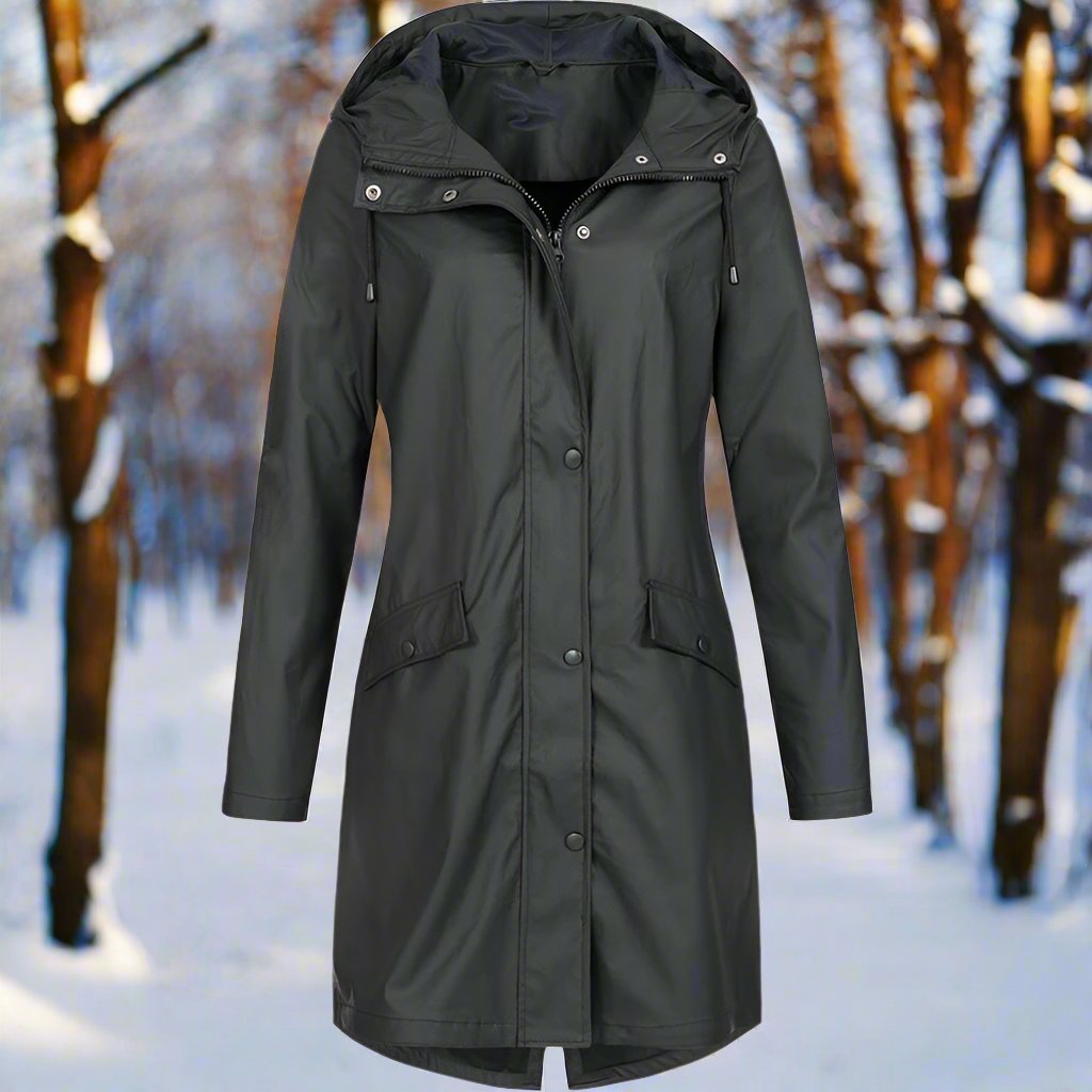 Women's Long Hooded Raincoat