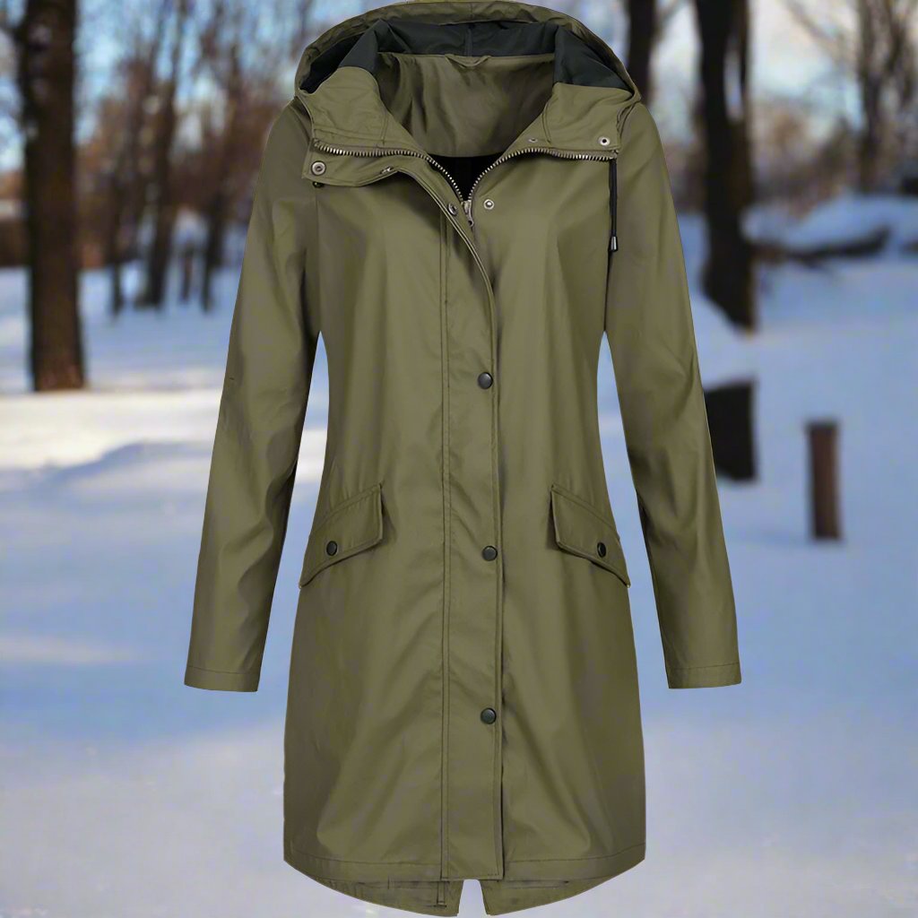 Women's Long Hooded Raincoat