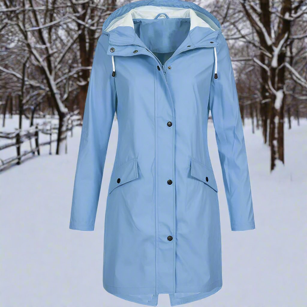 Women's Long Hooded Raincoat