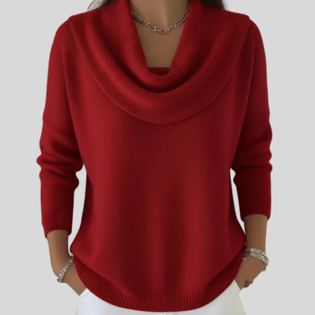 Women's Draped Cowl Neck Knit Jumper