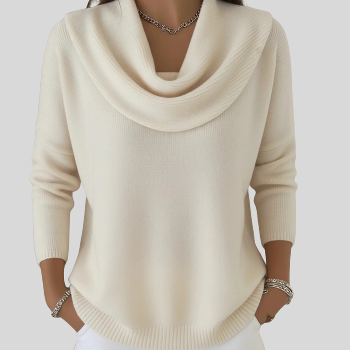 Women's Draped Cowl Neck Knit Jumper