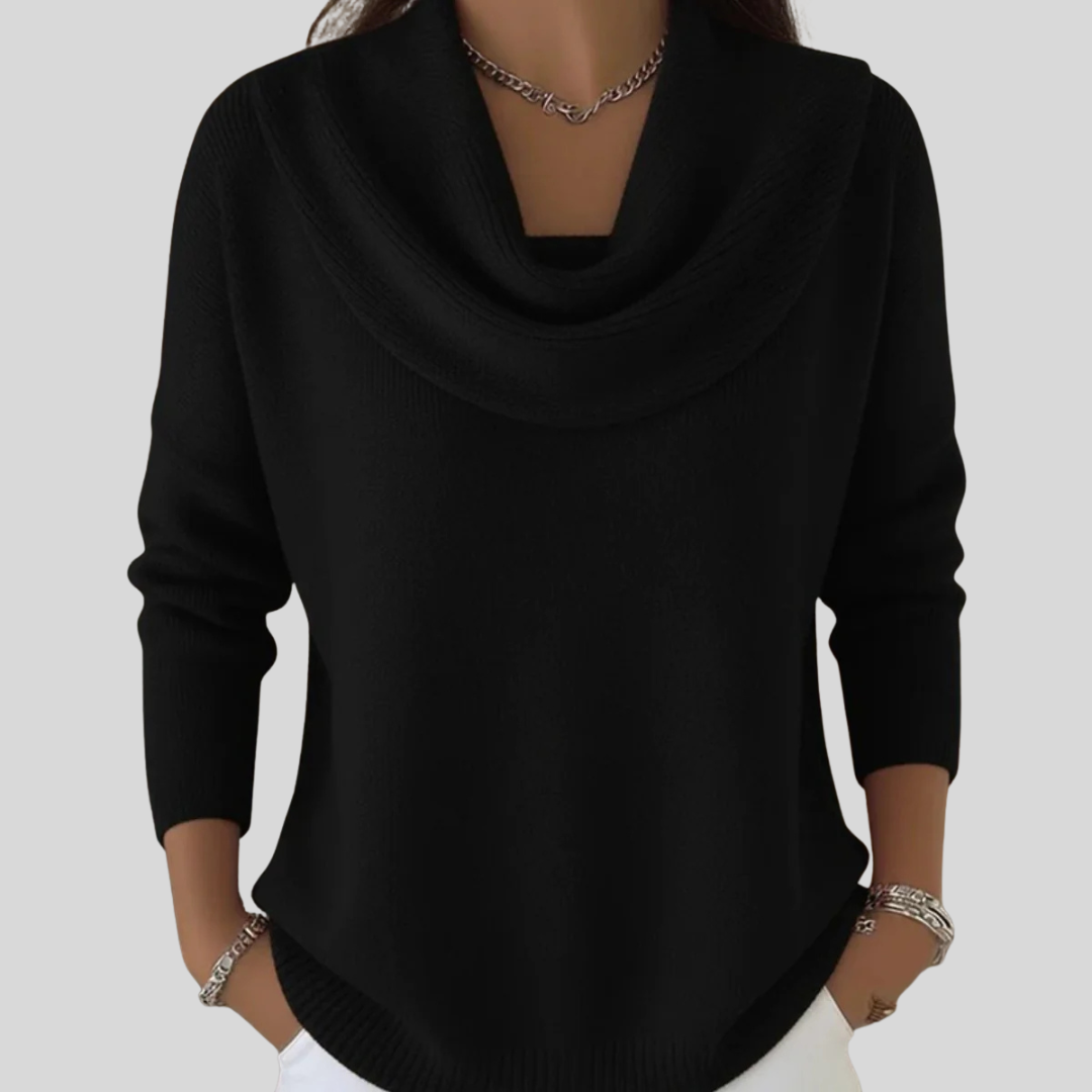 Women's Draped Cowl Neck Knit Jumper