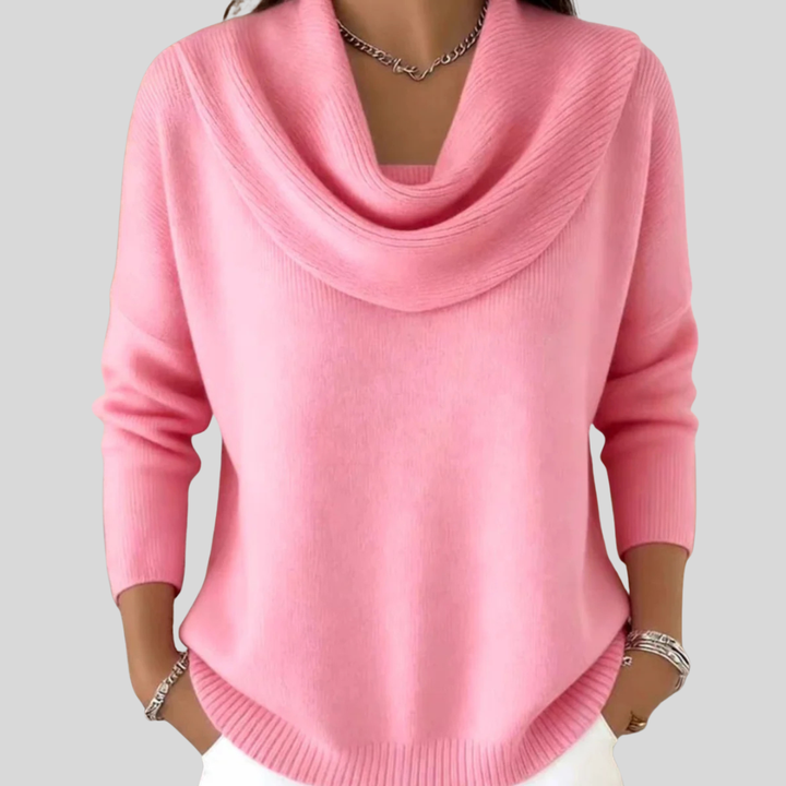 Women's Draped Cowl Neck Knit Jumper