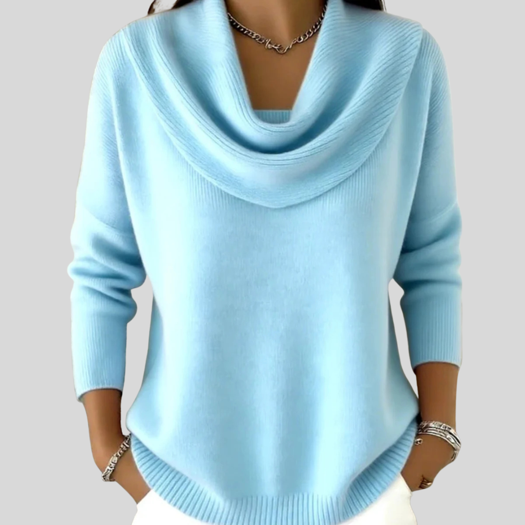 Women's Draped Cowl Neck Knit Jumper