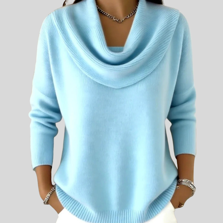 Women's Draped Cowl Neck Knit Jumper