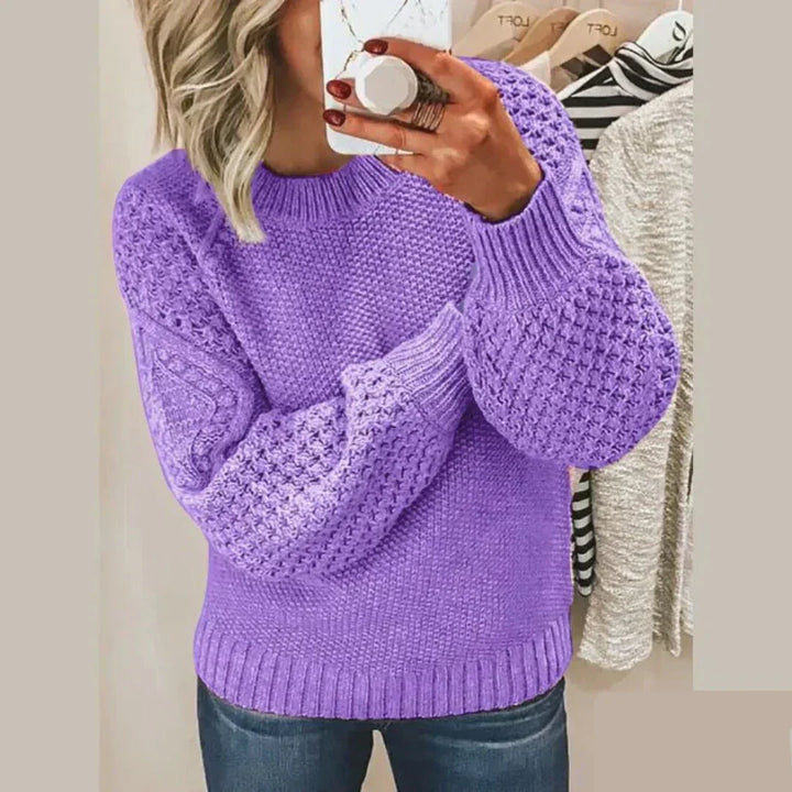 Women's Chunky Knit Jumper with Balloon Sleeves