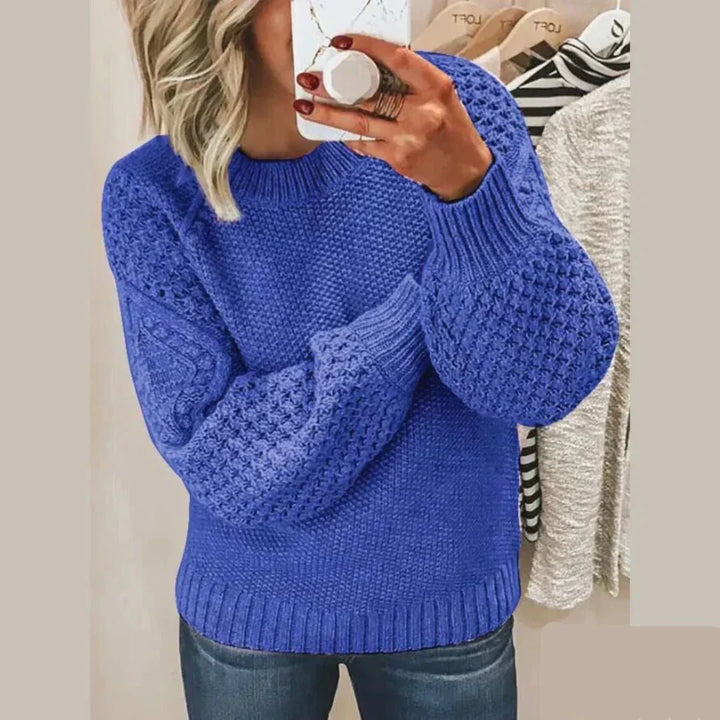 Women's Chunky Knit Jumper with Balloon Sleeves