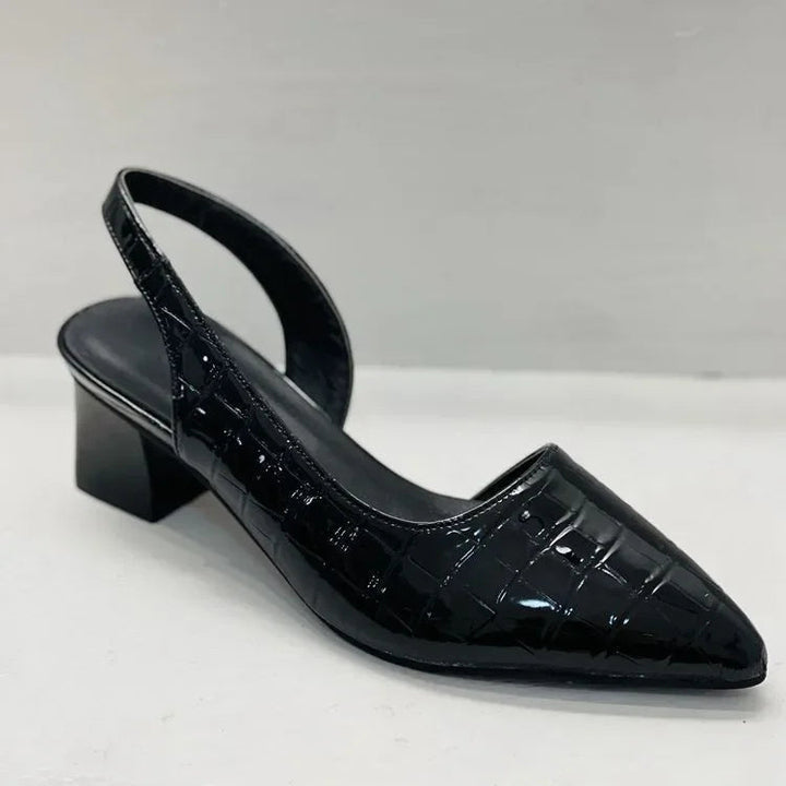 Escarpins slingback à effet croco et bout pointu pour femme