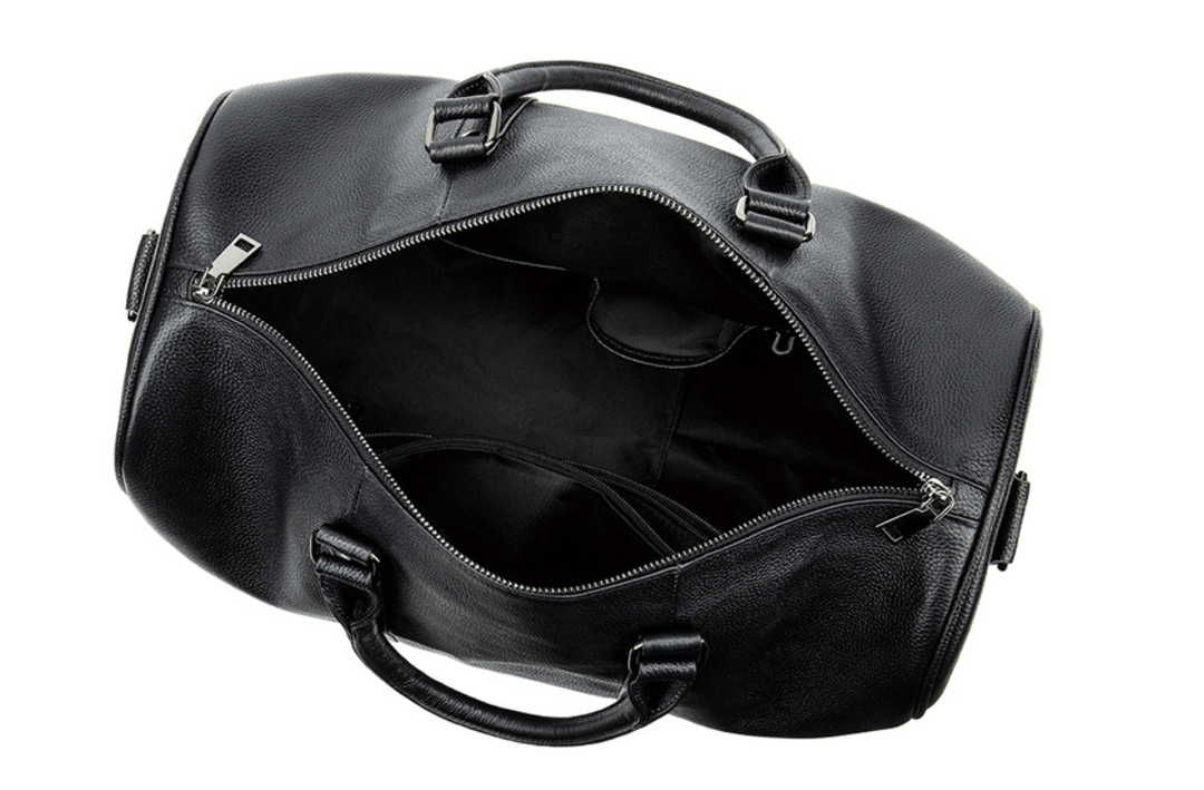 Leather Duffel Bag with Double Top Handle