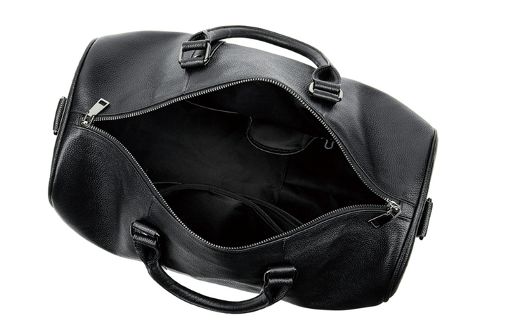 Leather Duffel Bag with Double Top Handle
