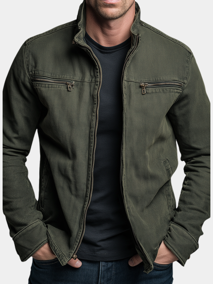 Men's Faux Suede Biker Jacket