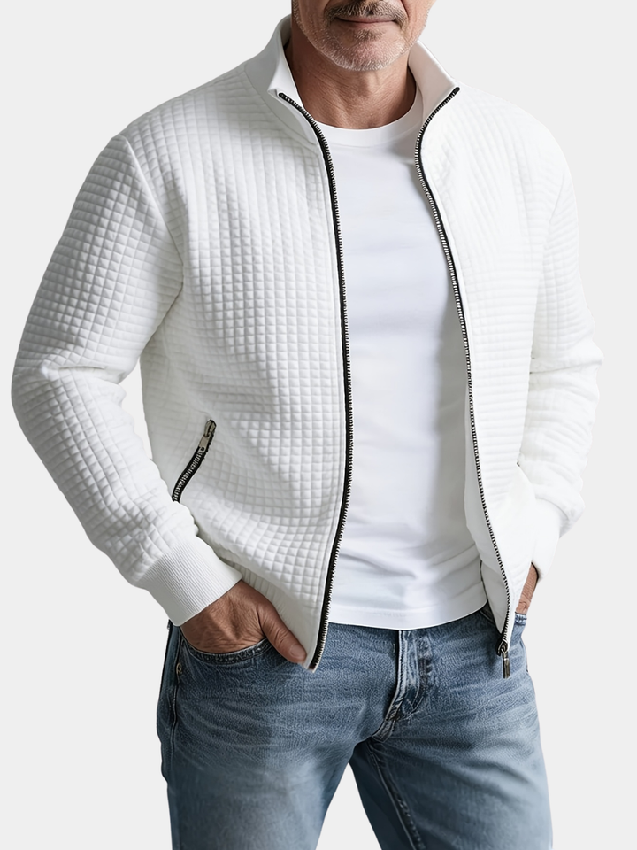 Mens Waffle Knit Zip Jacket