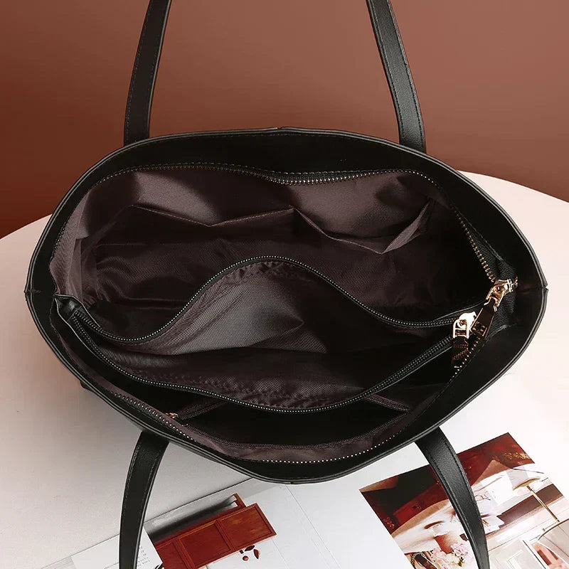 Sac cabas pour femme en cuir avec deux bandoulières