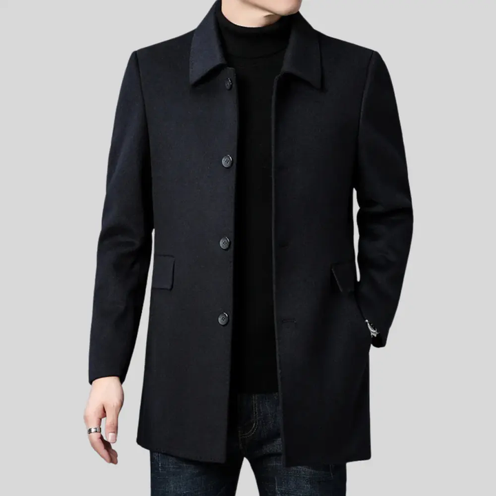 Manteau en laine pour homme avec col classique