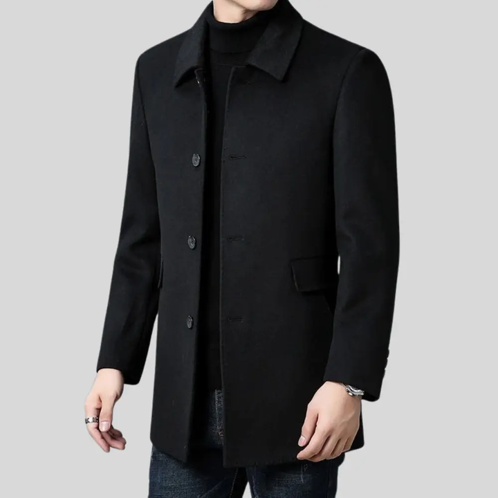 Manteau en laine pour homme avec col classique