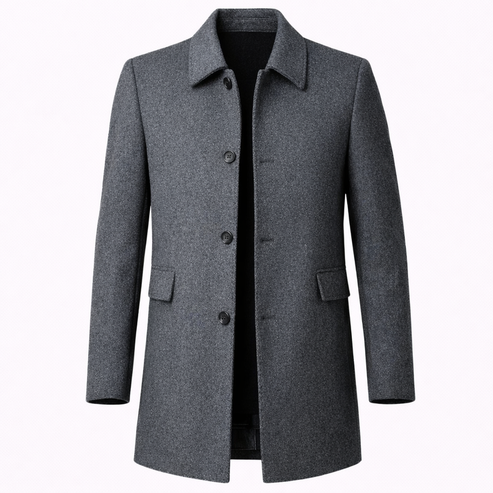 Manteau en laine pour homme avec col classique