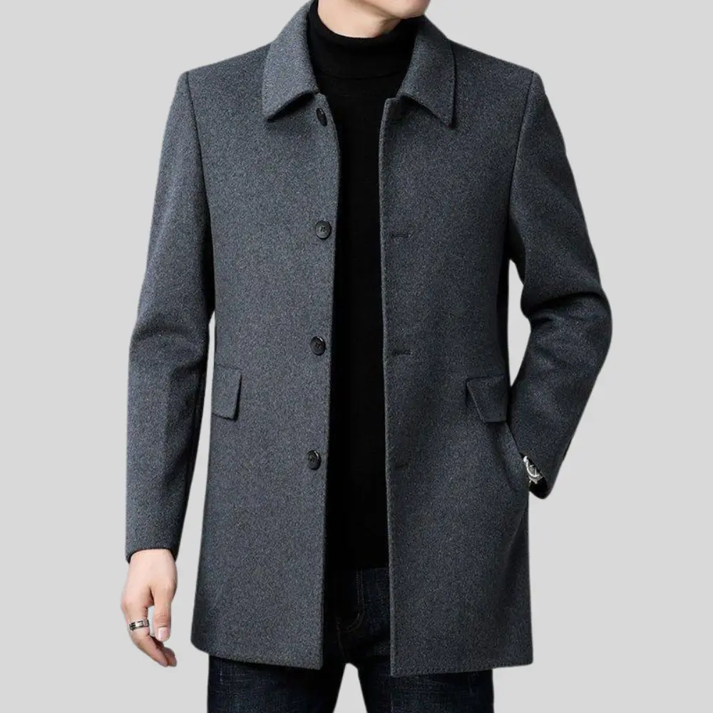Manteau en laine pour homme avec col classique