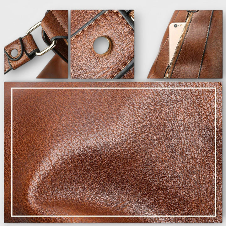 Women's Leather Hobo Bag with Crossbody Strap