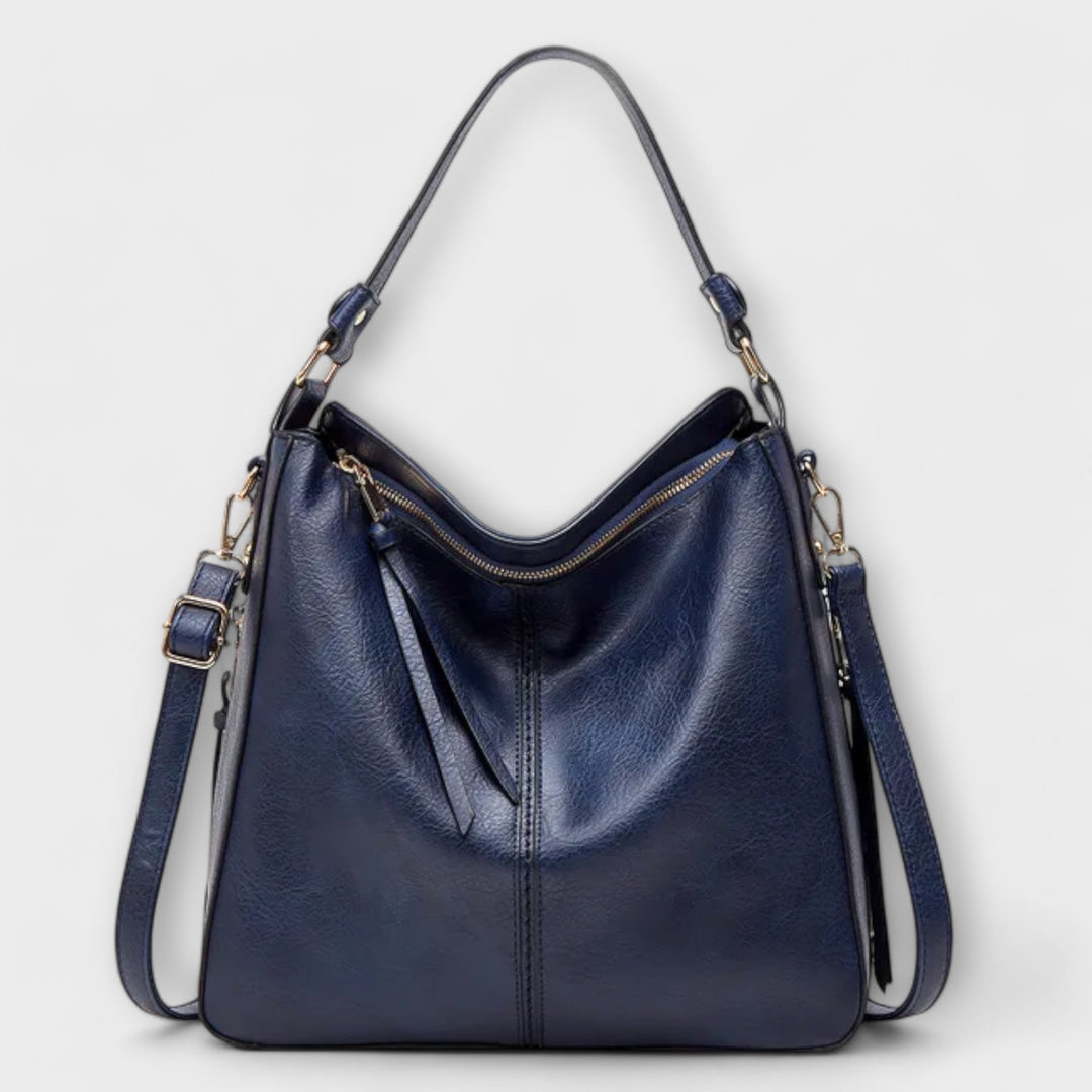 Women's Leather Hobo Bag with Crossbody Strap