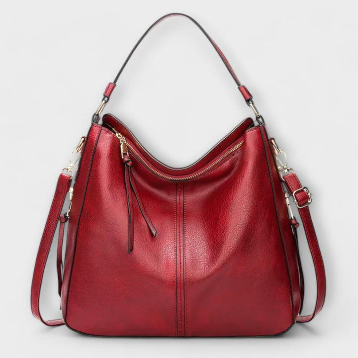 Women's Leather Hobo Bag with Crossbody Strap