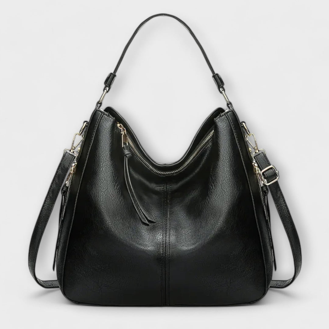 Women's Leather Hobo Bag with Crossbody Strap