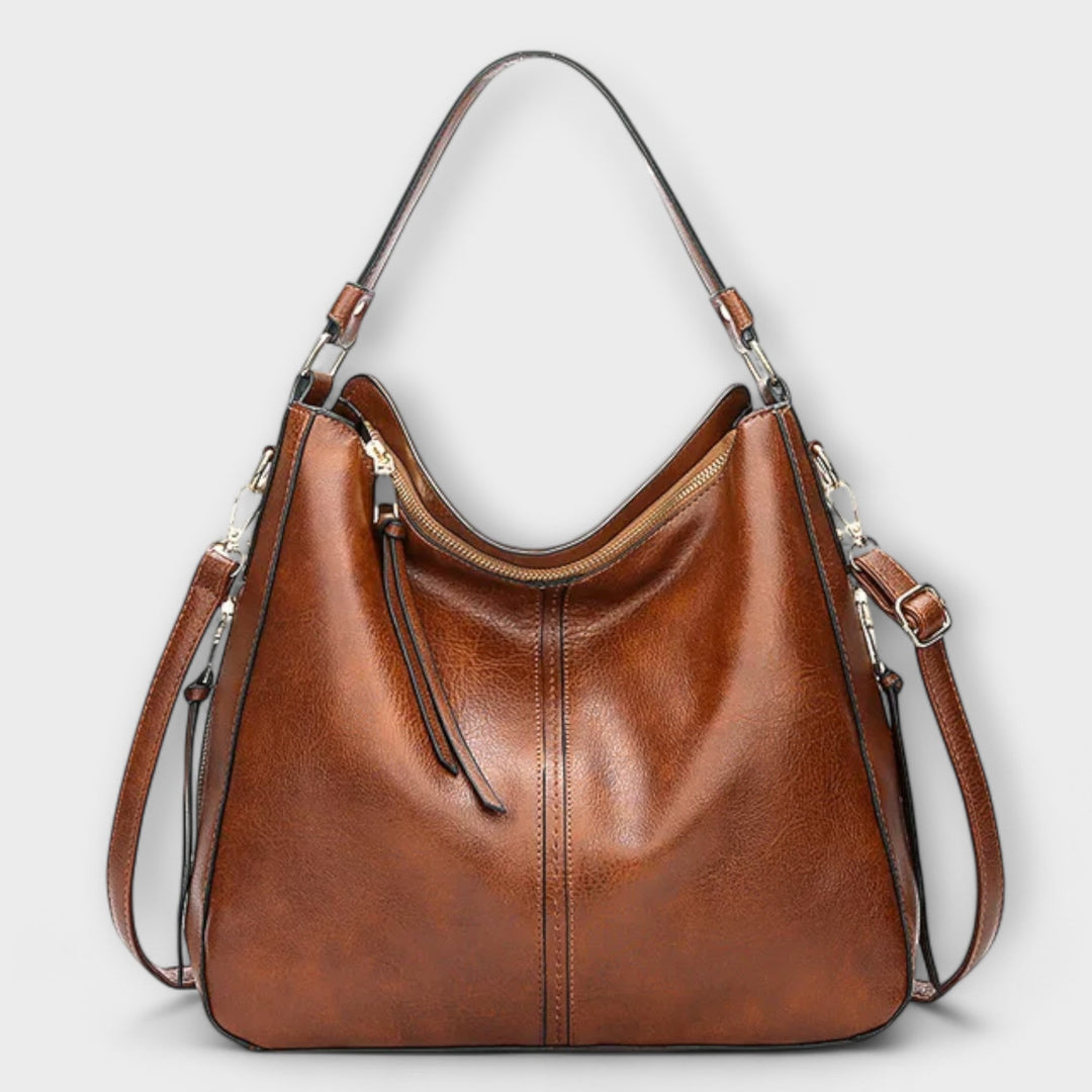 Women's Leather Hobo Bag with Crossbody Strap