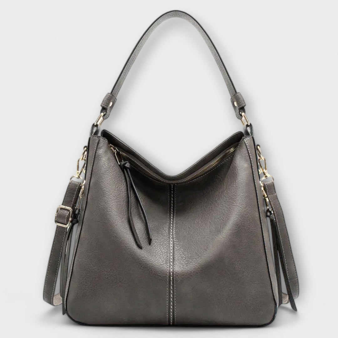 Women's Leather Hobo Bag with Crossbody Strap