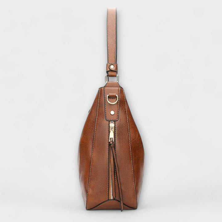 Women's Leather Hobo Bag with Crossbody Strap