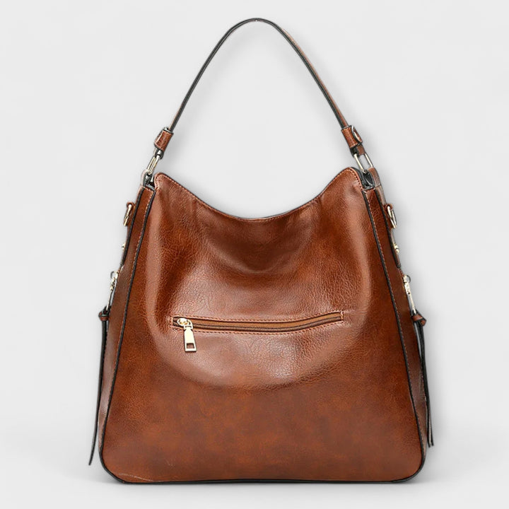 Women's Leather Hobo Bag with Crossbody Strap