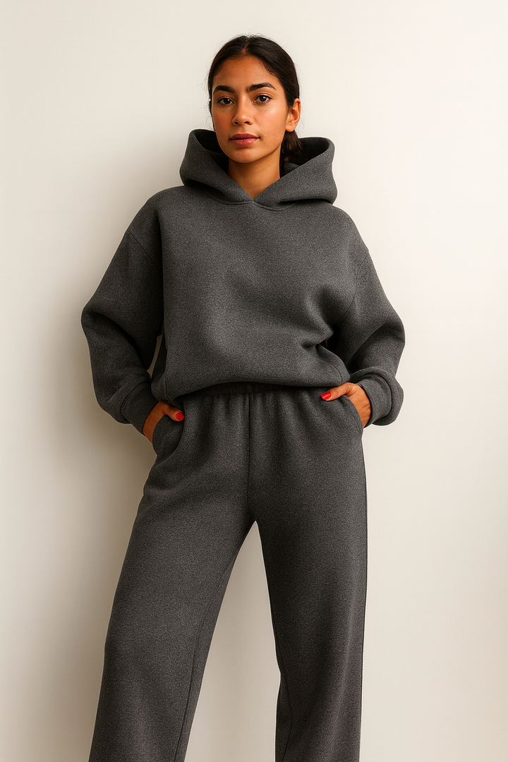 Women's Cotton Blend Hoodie Joggers Loungewear Set