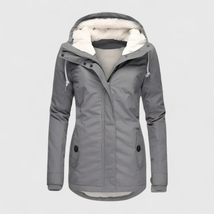 Women's Waterproof Hooded Jacket with Fleece Lining