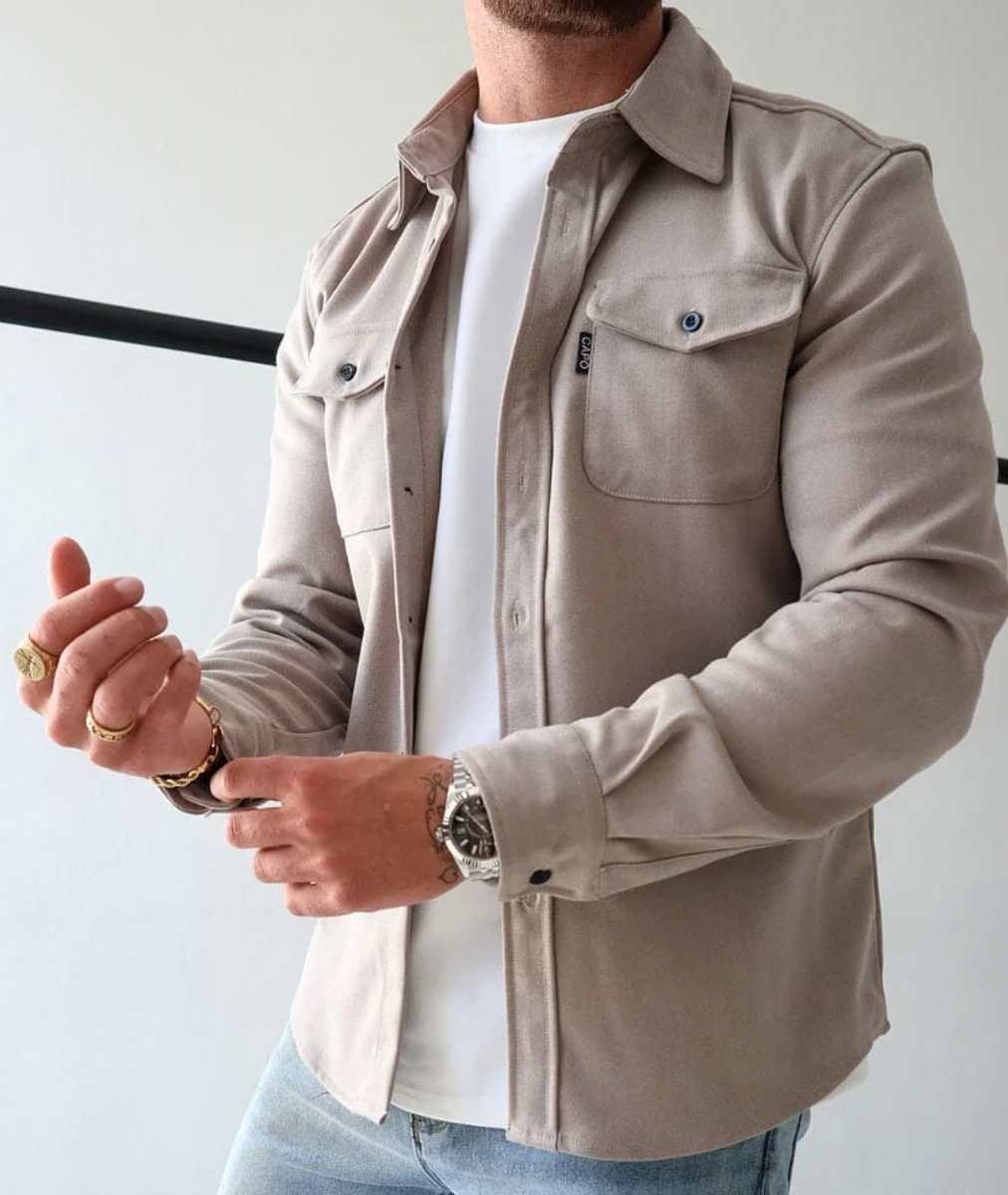Men's Button Up Shirt Jacket