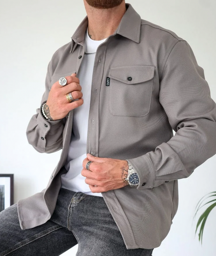 Men's Button Up Shirt Jacket