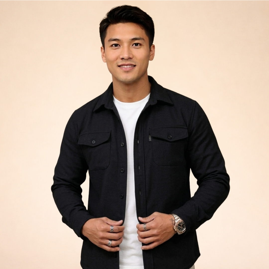 Men's Button Up Shirt Jacket