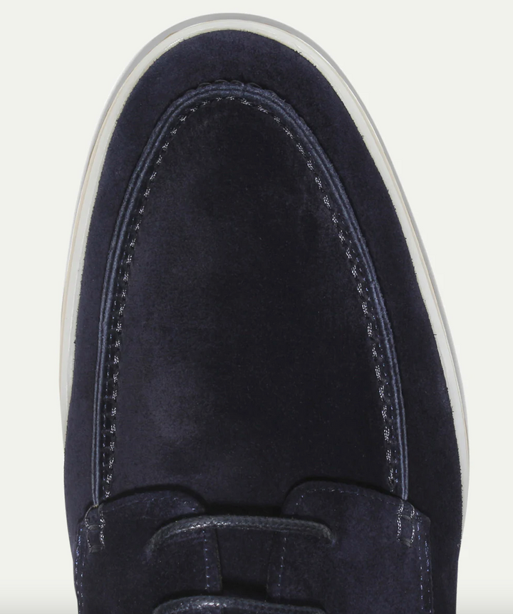 Men's Suede Lace-Up Shoes with Moc-Toe Stitching