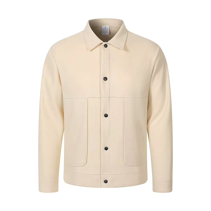 Men's Brushed Short Jacket with Button Front Relaxed Fit