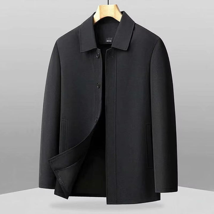 Men's Button-Up Jacket with Turn-Down Collar
