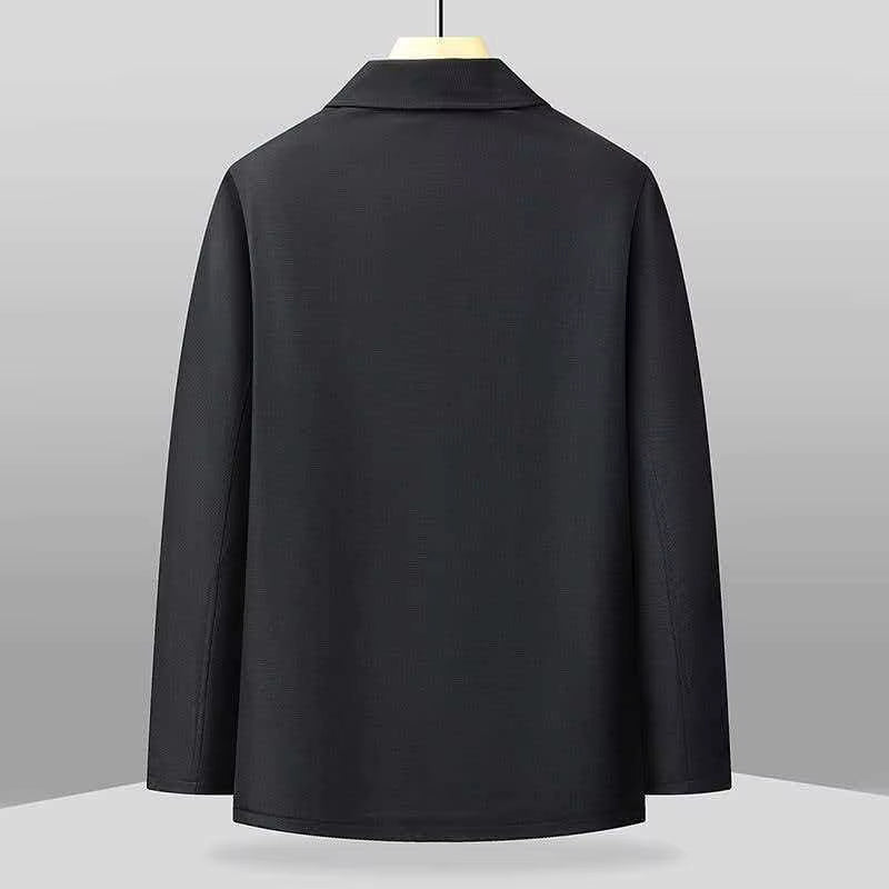 Men's Button-Up Jacket with Turn-Down Collar