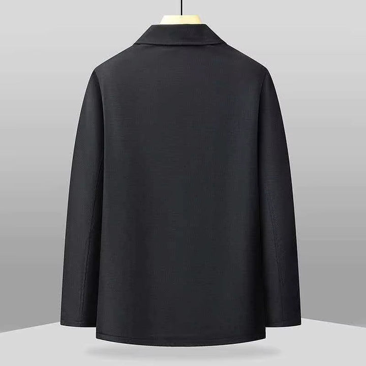 Men's Button-Up Jacket with Turn-Down Collar