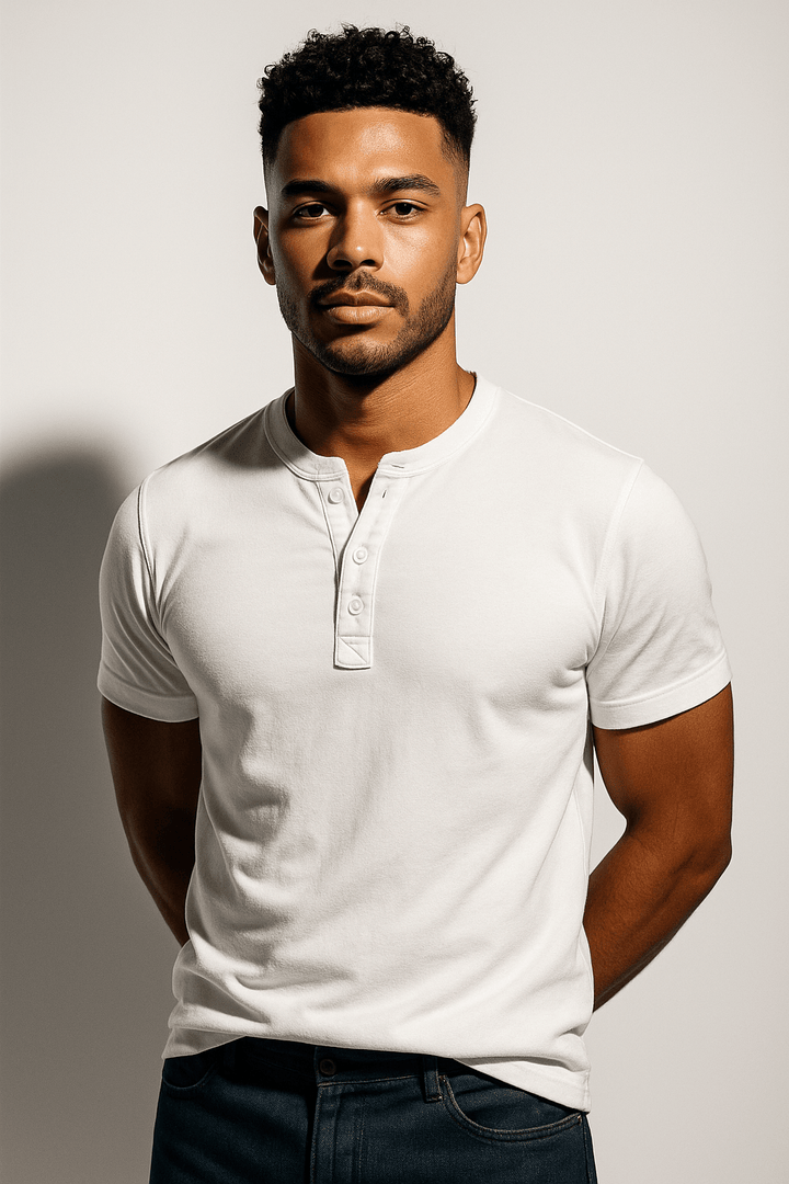 Short Sleeve Henley T-Shirt