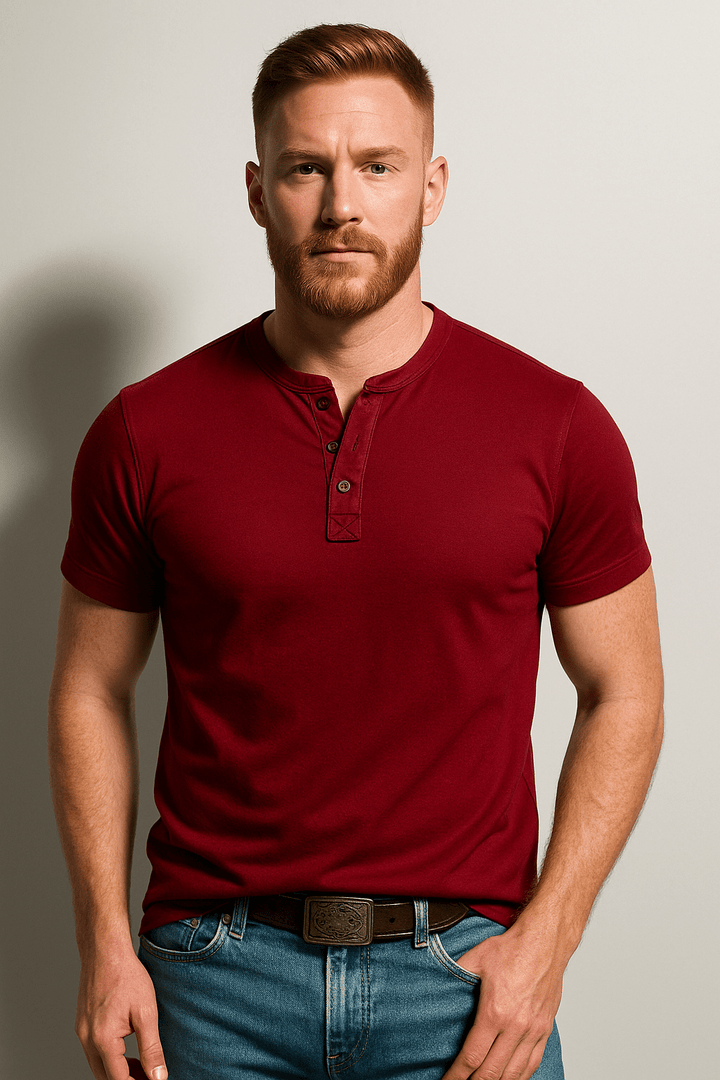 Short Sleeve Henley T-Shirt