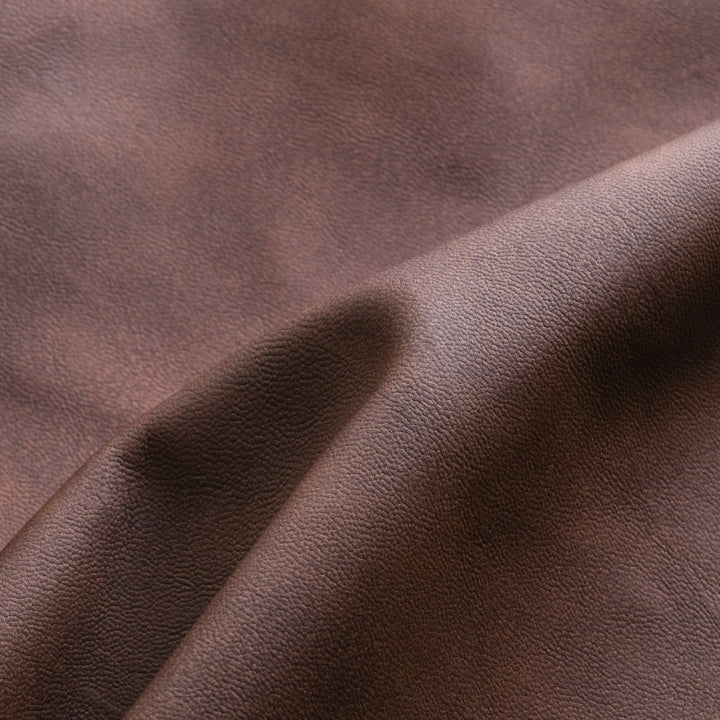 Men's Leather Jacket with Zip Front and Point Collar