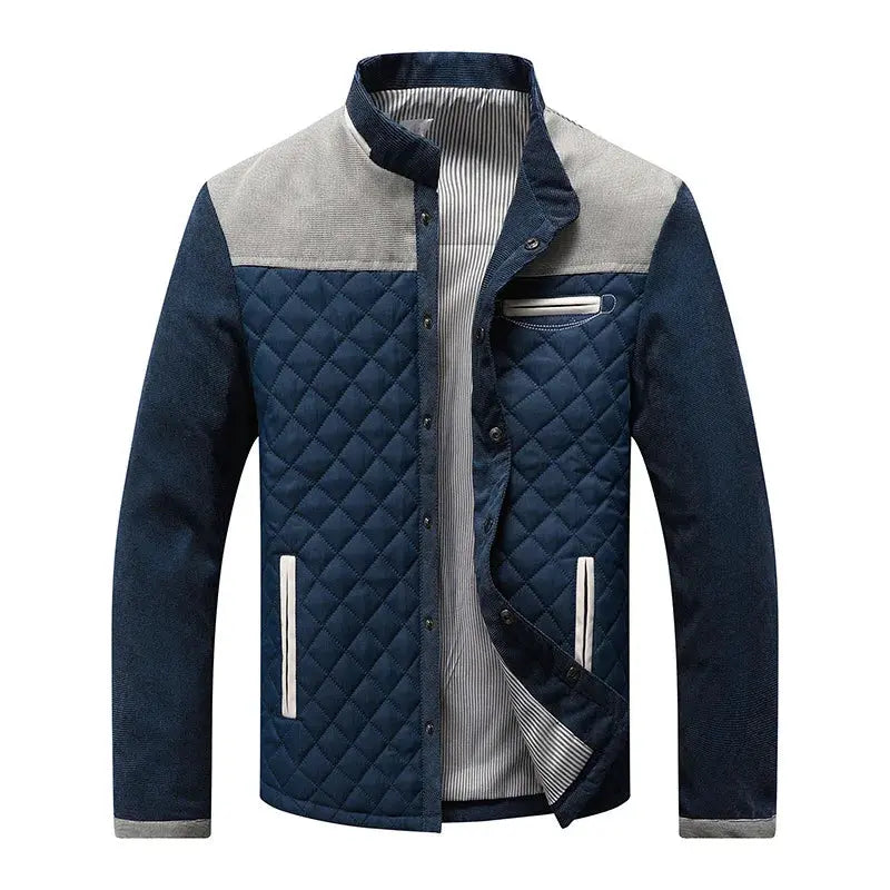 Men's Quilted Jacket with Stand Collar