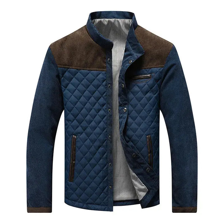 Men's Quilted Jacket with Stand Collar