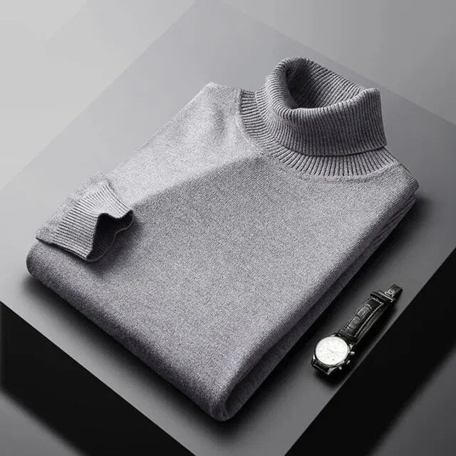Men's Knitted Roll Neck Jumper