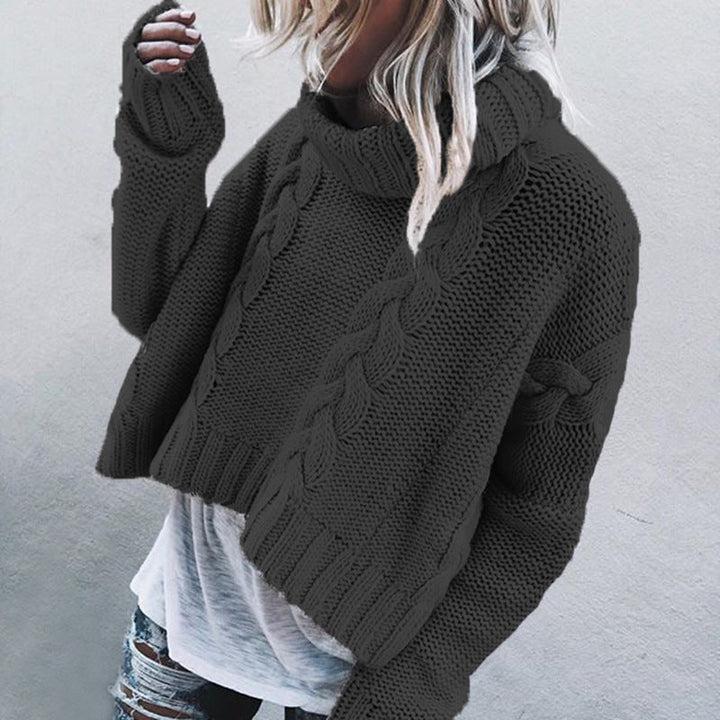 Women's Cable Knit Turtleneck Jumper in Relaxed Fit