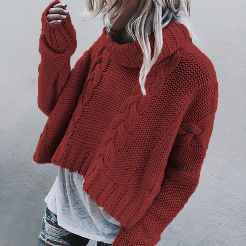 Women's Cable Knit Turtleneck Jumper in Relaxed Fit